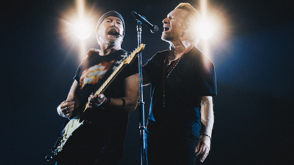 The Edge and Bono belt. Photo: Rich Fury