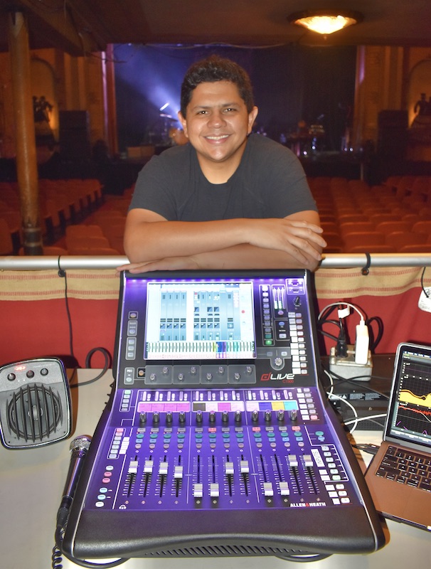 Longtime FOH engineer/ production manager Allan Casillas mixes the band nightly on an Allen & Heath dLive C1500 control surface. Photo: Clive Young/Future.