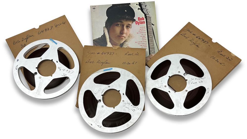  three master tapes from the Bob Dylan album are going on the auction block December 14, 2023, at Guernsey’s Auctions.