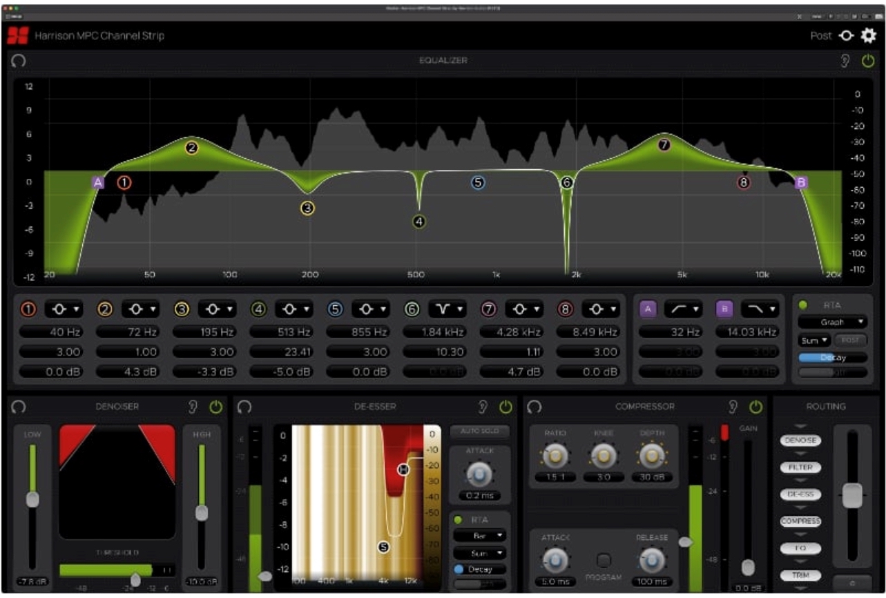 the MPC Channel Strip plug-in.