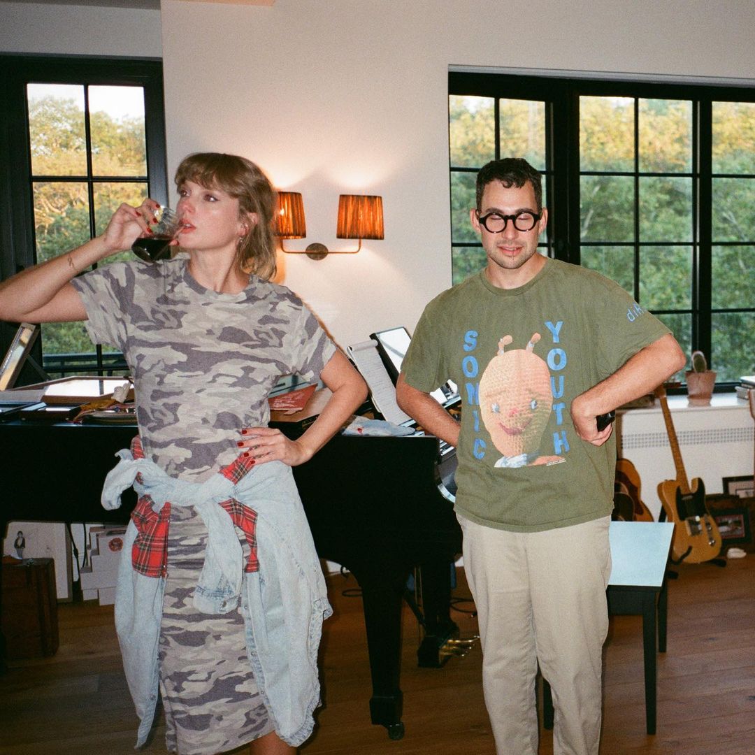 A few candid moments in the studio, as Antonoff takes a break with, above, Taylor Swift