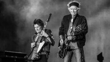 Guitarists Keith Richards (R) and Ronnie Wood of The Rolling Stones, performing live on stage at London Stadium in London in 2018. Photo: Kevin Nixon/Classic Rock/Future.