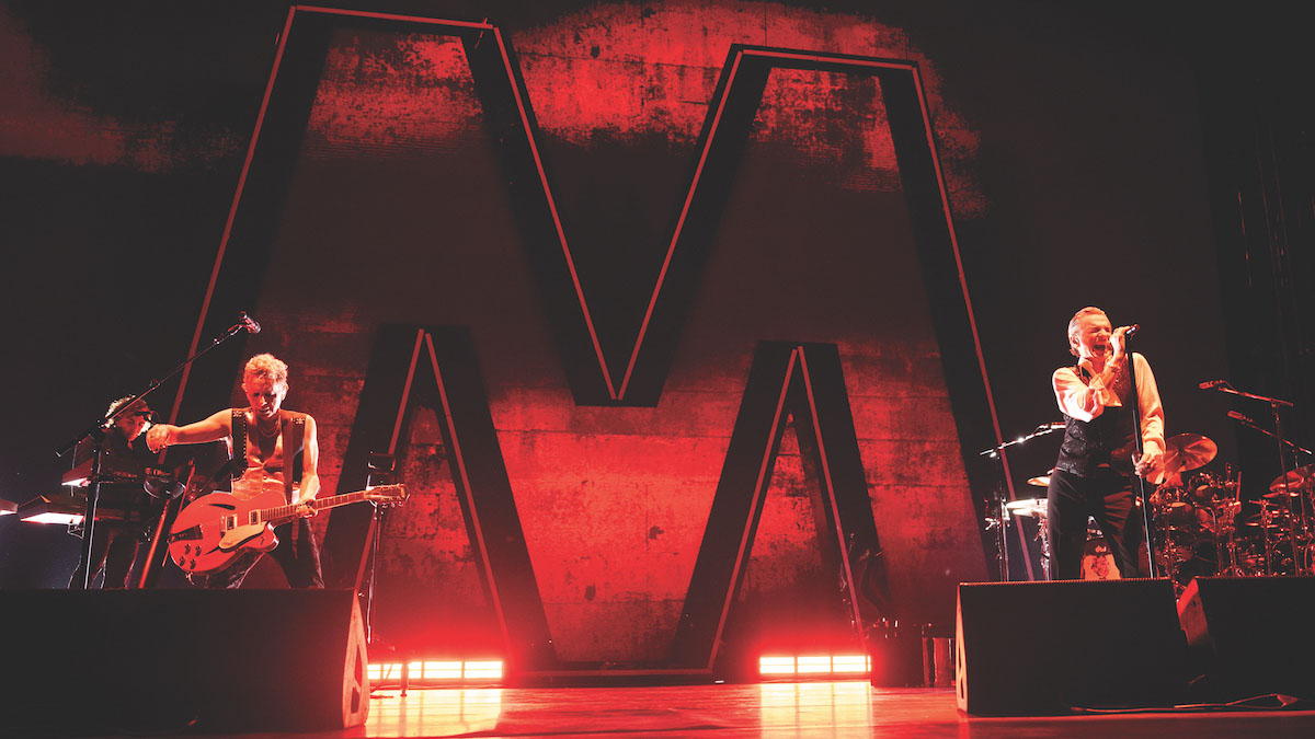 Martin Gore, left, and Dave Gahan of Depeche Mode perform onstage during the Memento Mori tour at The Kia Forum in Inglewood, Calif. Photo: Scott Dudelson/Getty Images.