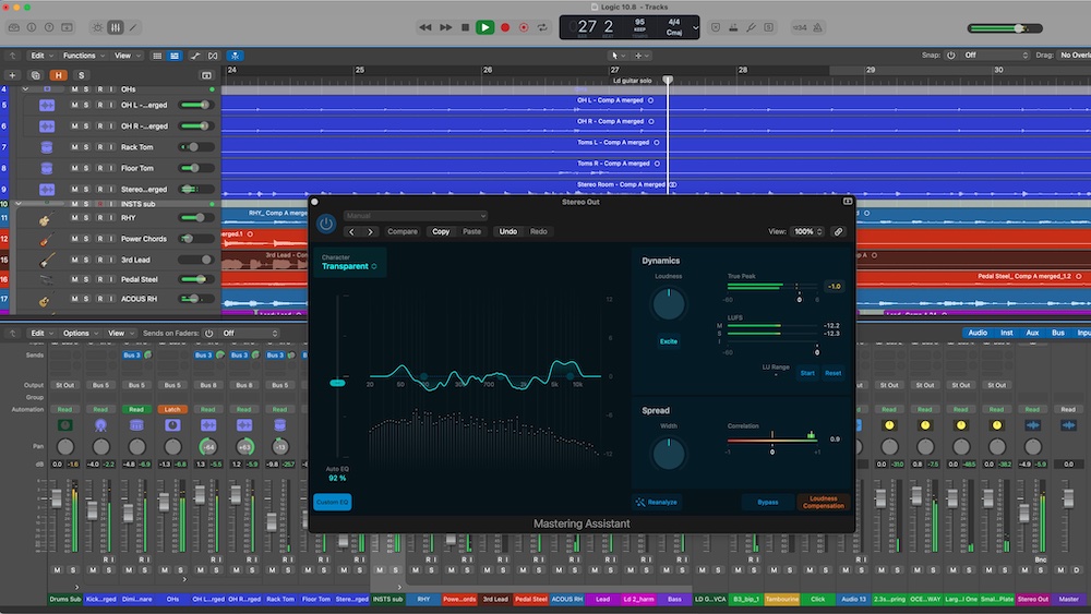 The Mastering Assistant incorporates AI processing to generate results, which can then be tweaked.