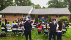 A press conference at the historic Coltrane home in 2018. Photo: Future.