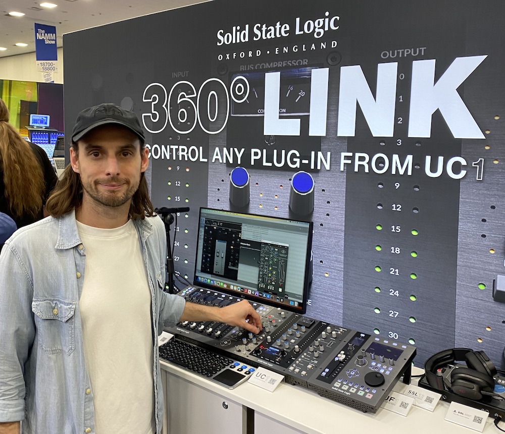 Ross Gilbert of Solid State Logic demonstrates the new 360 Link plug-in, which allows any plug-in to be controlled by SSL's UC-1 controller.