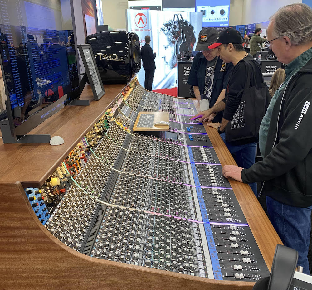 Audio pros were transfixed by the massive, 500 Series-packed custom console on display at the Wolff Audio booth.