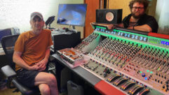 Vintage technology savant Danny White, seated at the new Sound Techniques ZR36 console, featuring 24 in-line plus a dozen System 12 input channels, with 56 channels on mixdown, which he provided to Clay Blair, owner/operator of Boulevard Recording. Photo: David Goggin.