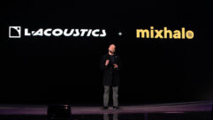 Mixhalo COO Corey LaPlante announcing Mixhalo integration into the L-ISA platform at the L-Acoustics keynote at the Hollywood Bowl in April, 2023.
