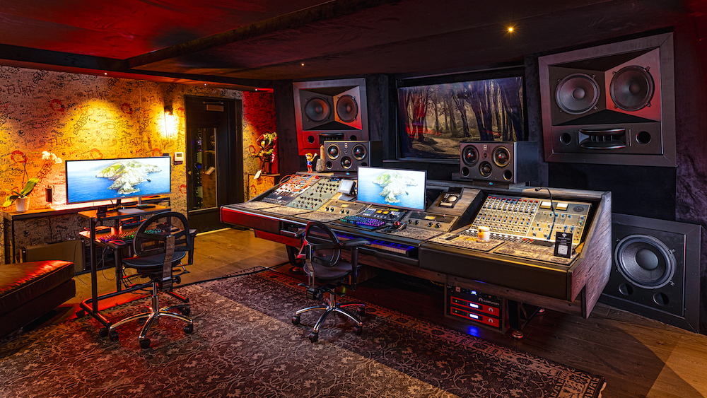 The main stereo mix room at Canton House Studios, featuring a custom desk made for Jaycen Joshua, and Dave Malekpour-designed Augspurger main monitors. Photo: Chris Schmitt.