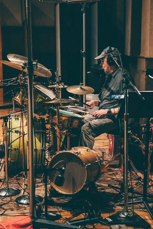 Jim Keltner playing drums on the Julian Lennon “Saltwater” sessions at United Studio A.