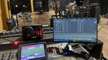 A view of the stage from monitor world.