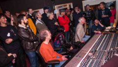 Legendary mixer Bob Clearmountain (upper right corner) hosted and played back stellar Dolby Atmos mixes at the Apogee Afterparty for Mix L.A.: Immersive Music Production.