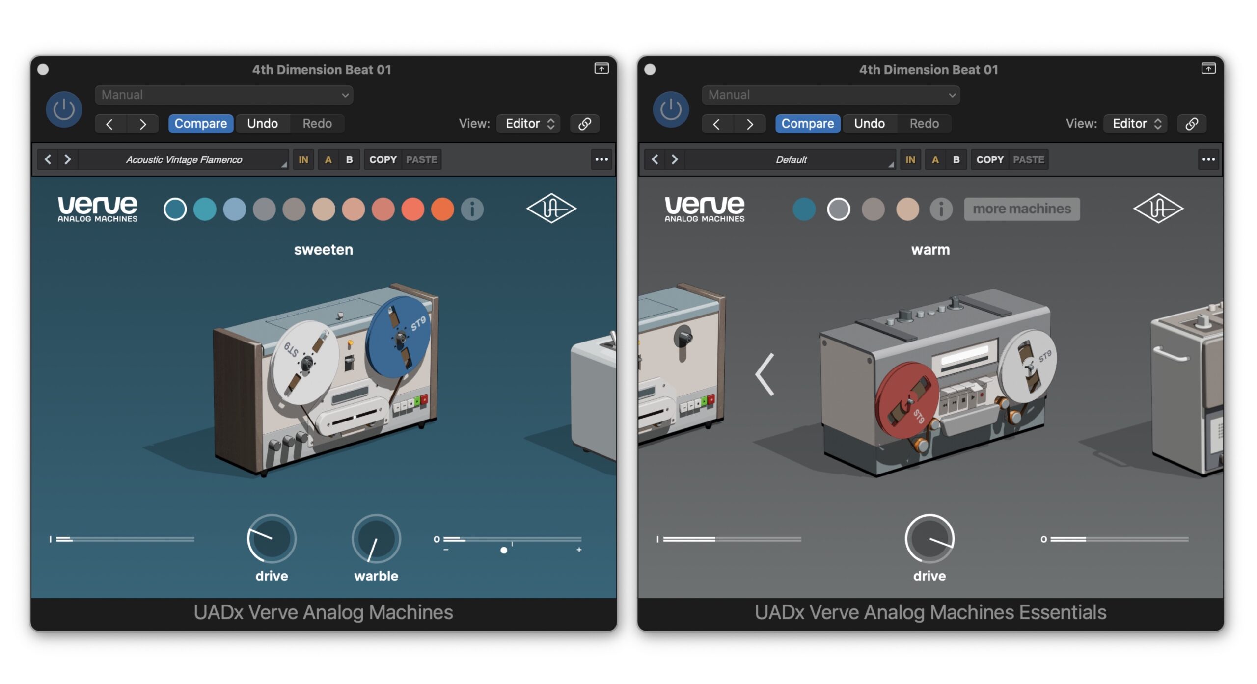 Universal Audio Verve Analog Machines Plug-Ins.