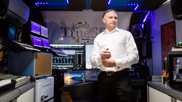 TrueSPL founder/owner Michael Way inside the company’s mobile production facility. Photo: Dajuana Jones.