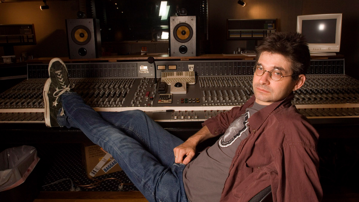 Steve Albini in 2005, seen here in control room A of his studio, Electrical Audio, Chicago, Illinois. Photo: Paul Natkin/Getty Images.