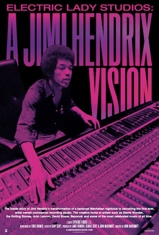 The theatrical release poster for 'Electric Lady Studios: A Jimi Hendrix Vision.'