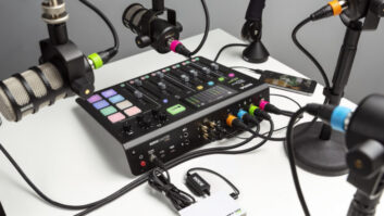 The original Rode Rodecaster Pro mixer/interface (seen here) remains one of the most popular options in use, according to the survey, despite having been replaced by the Rodecaster Pro II a few years ago. Photo: Rode.
