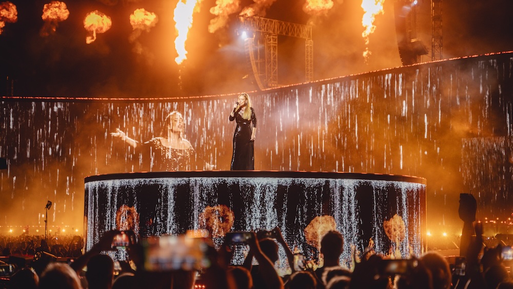 The Adele Munich residency sported a high-hung L-Acoustics P.A. provided by Clair Global. Photo: Alex Waespi.