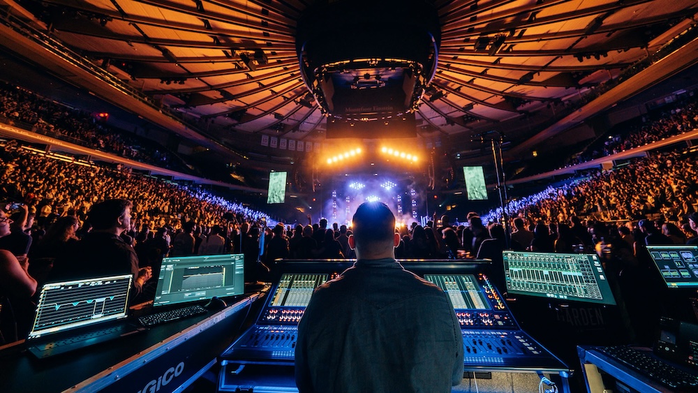 The view from Cage The Elephant’s house mix position during a recent show at Madison Square Garden in NYC (photo credit: Kevin Condon / @weirdhours)