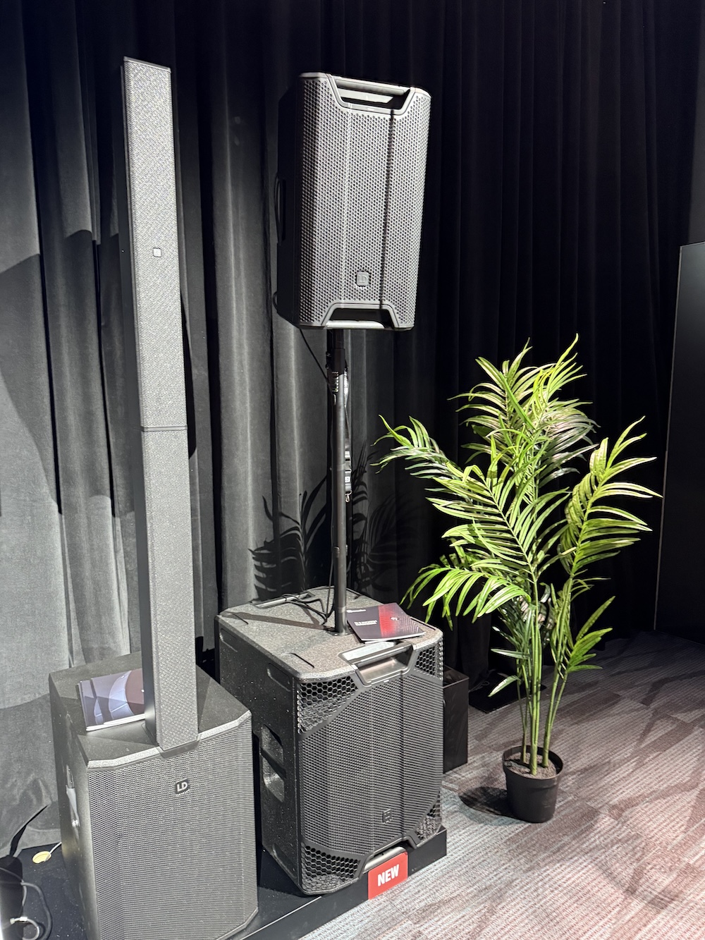 LD Systems introduced its ICOA Pro Series at the show. Designed to be flexible, the line includes coaxial high-performance P.A. speakers that can be used on their own, flown, laid on a stage for use as a wedge monitor and more. Meanwhile, the lower half of the system is a massive 21-inch bass-reflex subwoofer.