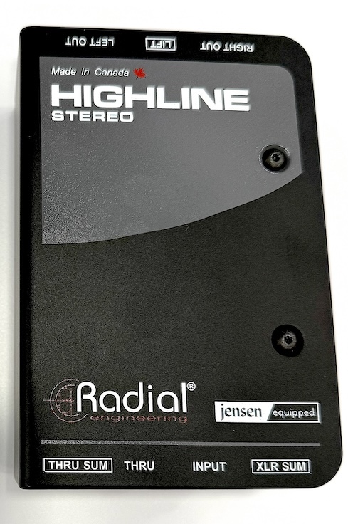 Radial is launching its new Highline passive line isolator in both mono and stereo models. The stereo edition shown here is a two-channel isolator with stereo Thru outputs that reportedly doesn’t lose signal strength or tone when connecting to a mixer.t lose signal strength or tone when connecting to a mixer.