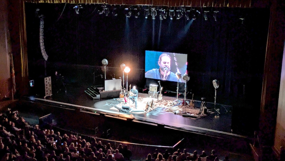 Lee Brice performing on his special solo tour titled You, Me and My Guitar, employing RCF’s flagship TT+ Audio GTX as the primary P.A. system.