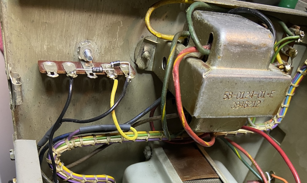 The tag strip used in Audio Dinosaur One to replace the old rectifier.