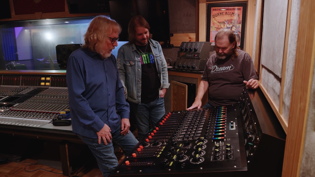 Greg Pace, Wes Sheffield and the console at Fame Recording Studios