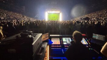 Mat Collis oversees a DiGiCo Quantum 338 at the FOH position on Charli XCX's Brat Tour.