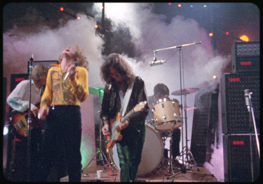 Led Zeppelin perform in the movie Supershow, March 1969. Photo: Paradise Pictures Ltd.