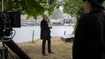 Bernard MacMahon shooting an interview with Jimmy Page. Photo: Paradise Pictures Ltd.