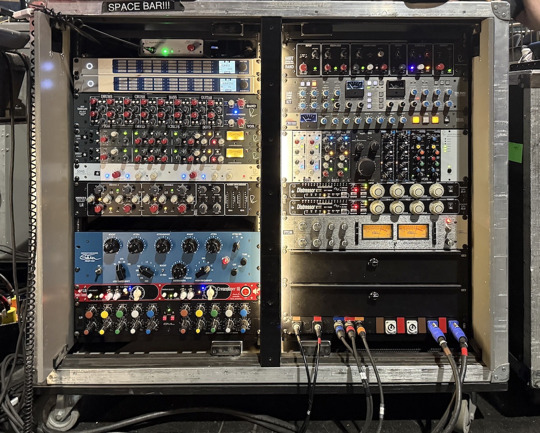 Adjacent to the Avid desk is a considerable amount of outboard gear, much of it from Rupert Neve Designs and Stam Audio. Photo: Clive Young.