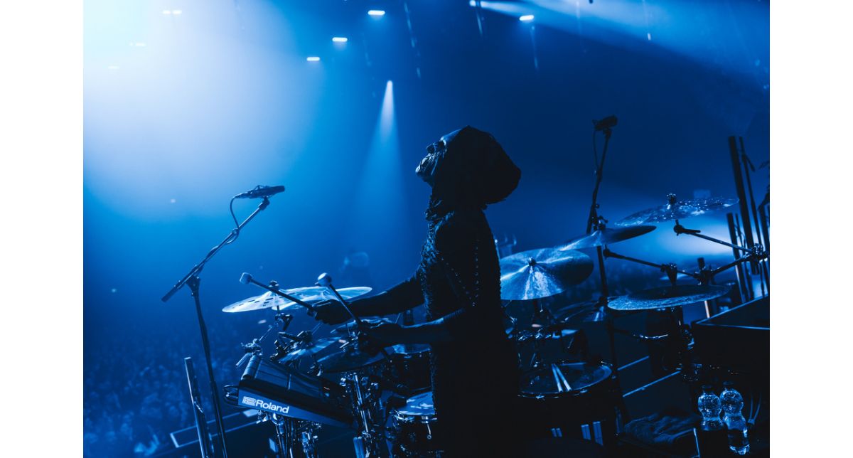 Sleep Token drummer II has his kick and toms captured nightly via Audix D6 mics.