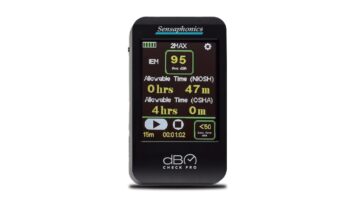 Sensaphonics’ dB Check Pro in-ear sound level analyzer.
