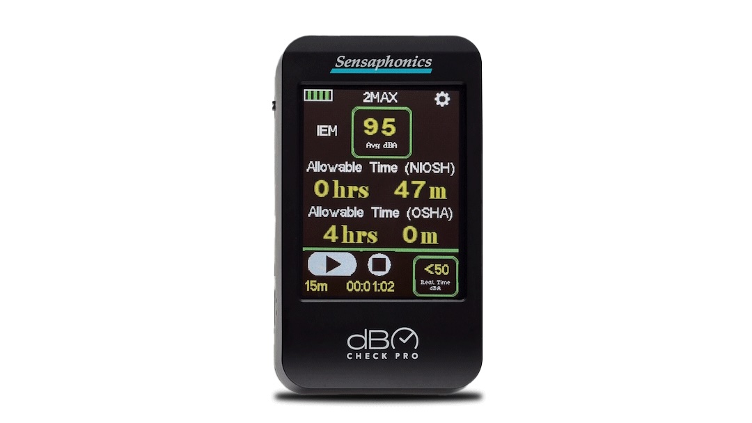 Sensaphonics’ dB Check Pro in-ear sound level analyzer.