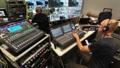 Sound supervisor Richard Meredith mans his Yamaha console for 'The Piano.'
