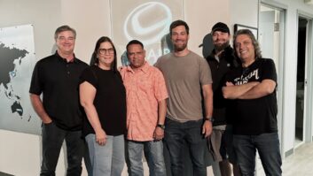 (l-r) Clair Global CEO, Troy Clair; Wichie Sound Admin & Accounting, Katherine Varley; Founder and Owner of Wichie Sound, Fernando 'Wichie' Martínez; Clair Global VP Sales, Shaun Clair; Clair Global EVP Business Operations, Matt Clair, and Clair Global Latin Market Specialist, Fabian Giordano.