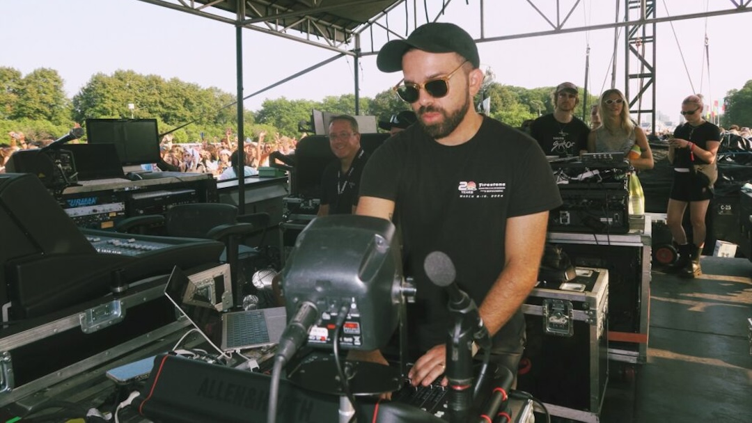 Michael Tomas Regina, putting his Avantis Solo console to work at Lollapalooza 2024.