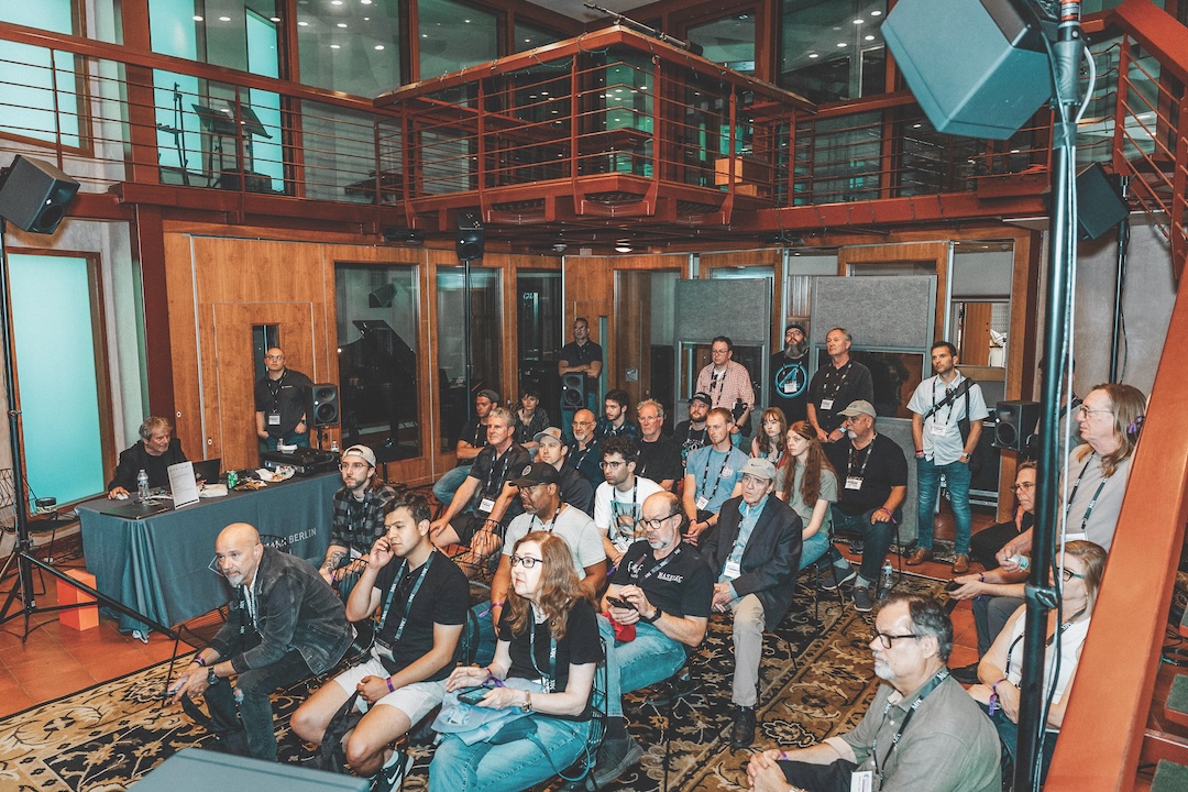 Neumann set up a full-blown 7.1.4 monitor rig and hosted curated sessions with top engineers inside the Gallery, the largest of Starstruck Entertainment’s studios. Photo: Kevin Craig.