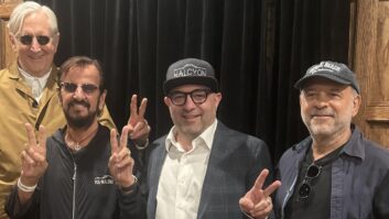 Producer T Bone Burnett, Ringo, Daniel Tashian and Ringo’s engineer, Bruce Sugar. Photo: Courtesy of Daniel Tashian