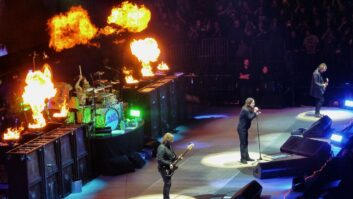 Black Sabbath at Madison Square Garden, performing beneath a new Clair Global Cohesion loudspeaker system. Photo: Steven J. Messina.