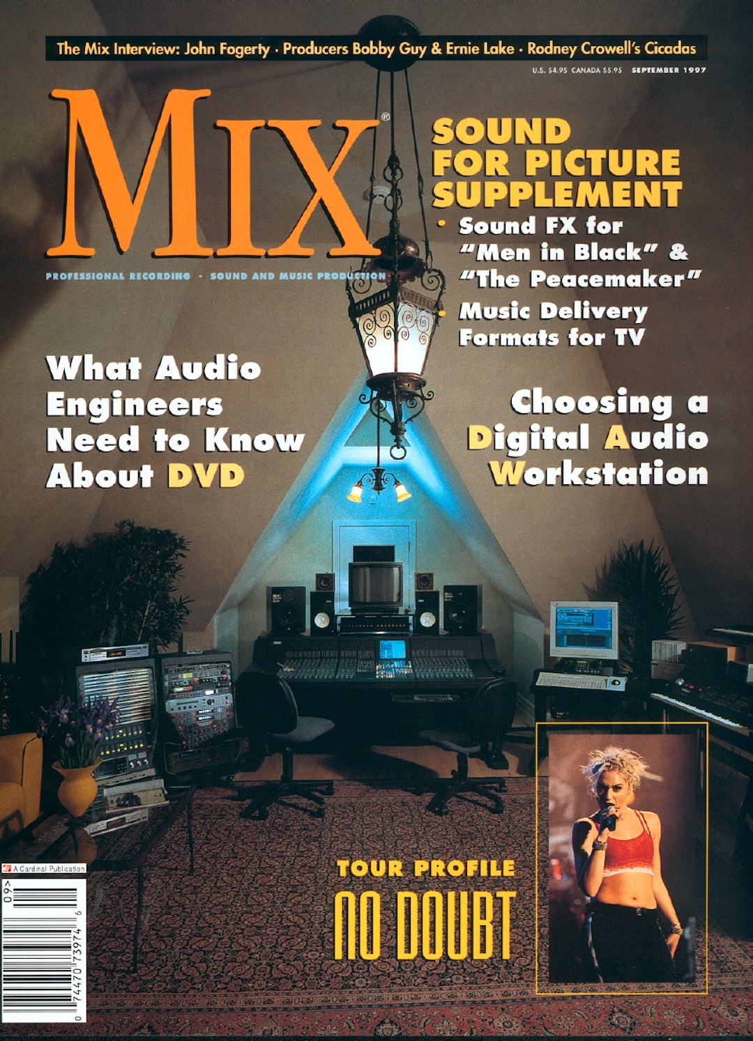 Peter Buffett’s Milwaukee, Wisconsin, studio on the August 1997 cover of Mix.