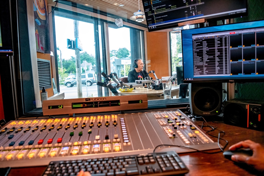 The On-Air studio looking into the Talk Studio at Radio WKNY (Radio Kingston). Photo: Courtesy of WSDG.