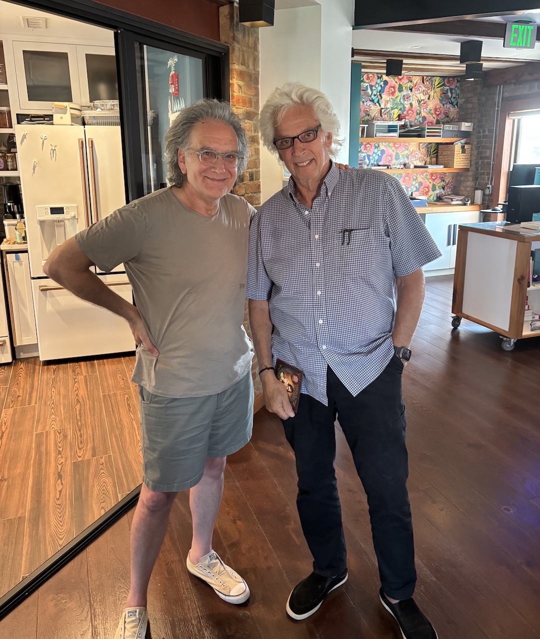 Peter Buffett, left, and John Storyk at the ad-free Radio Kingston. Photo: Tom Kenny.