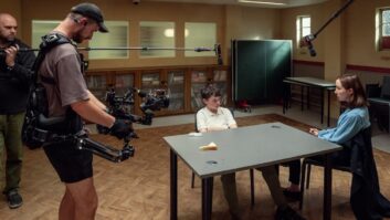 Camera and boom operators had to remain tight to the action at all times, while moving in perfect sync through each single-shot, hour-long episode. Photo: Courtesy of Netflix.