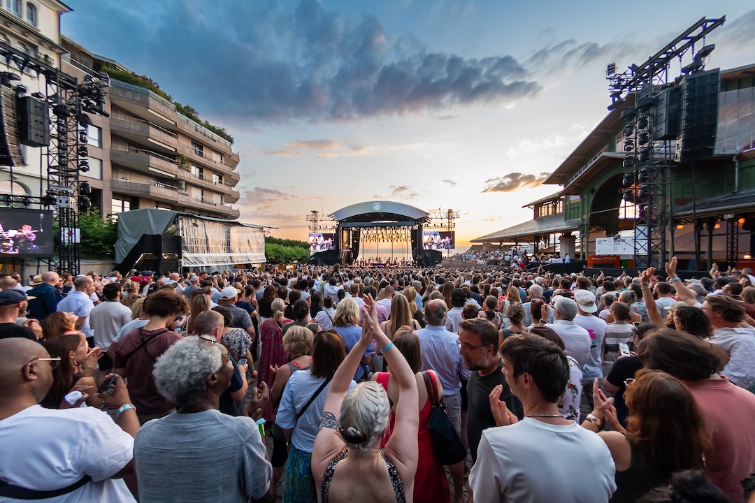 Meyer Sound provided 400-plus loudspeakers for this year’s Montreaux Jazz Festival, including the Panther system used at the Lake Stage. Photo: Marc Ducrest.