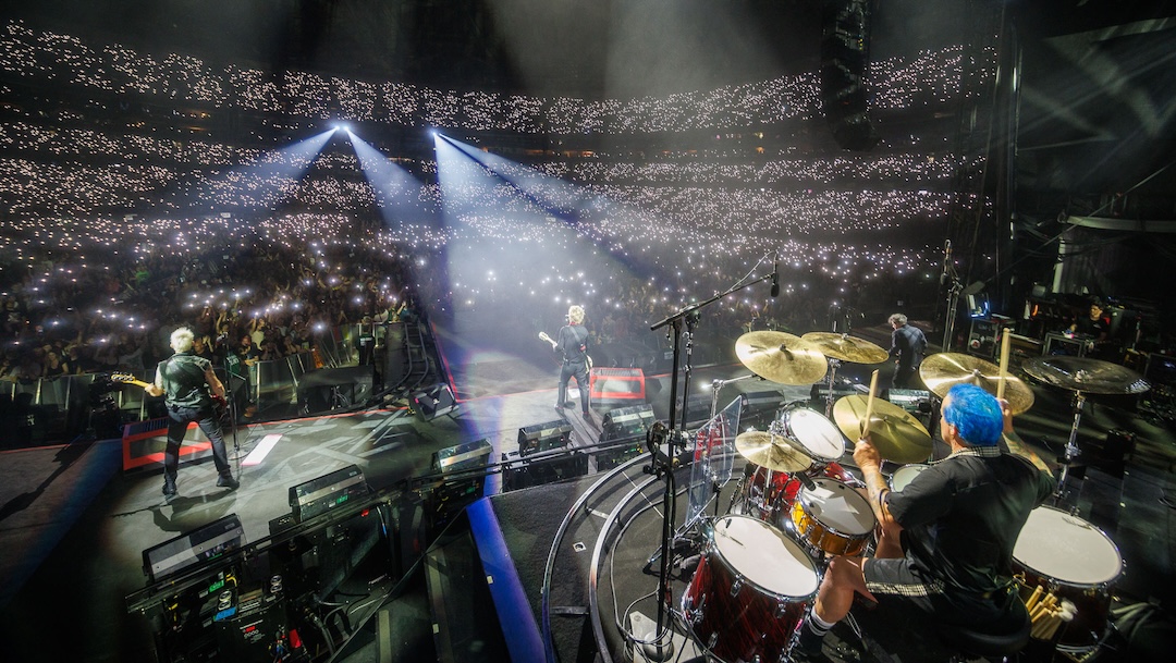 Green Day's massive crowds are captured nightly for the band's in-ear monitors via Schoeps MiniCMIT shotgun mics. Photo: Schoeps.