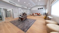 The live room’s acoustics were designed for versatility. “We wanted to make sure that it sounded great for drums, choir, stringed instruments or anything they did there,” says Gavin Haverstick, designer of Studio33:3. Photo: Drew McElhenny.