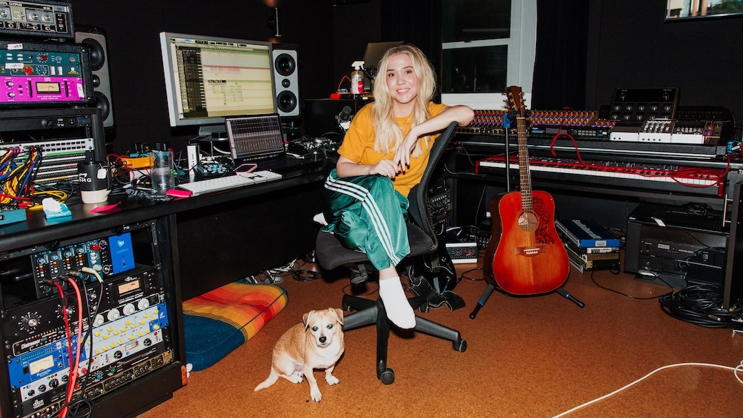 Seen here in her well-appointed home/studio, Suzy Shinn has been making a name for herself working with acts like Weezer, Panic! at the Disco, Dua Lipa and more. Photo: Alice Baxley.